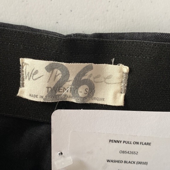 Free People Penny Pull-On Flare Jeans Washed Black We The Free Stretchy Boho - Picture 8 of 16